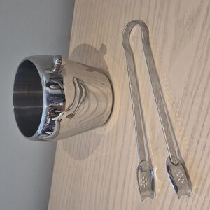 Stainless Steel Ice Bucket with Tongs